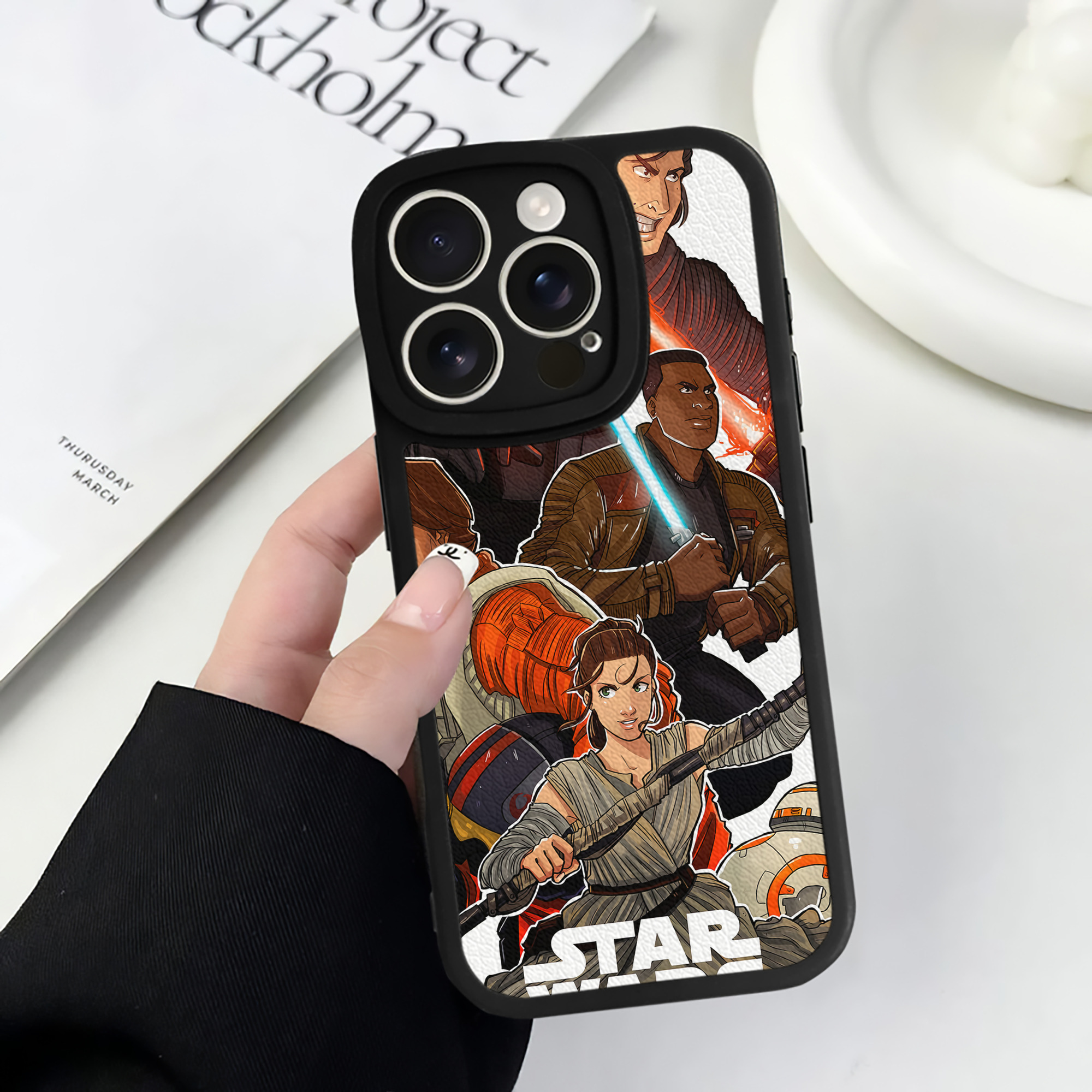 （画像用） スター・ウォーズ Star Wars 【iPhone 16シリーズ対応】シリコンスマホケース（レザー調） 材質：シリコン